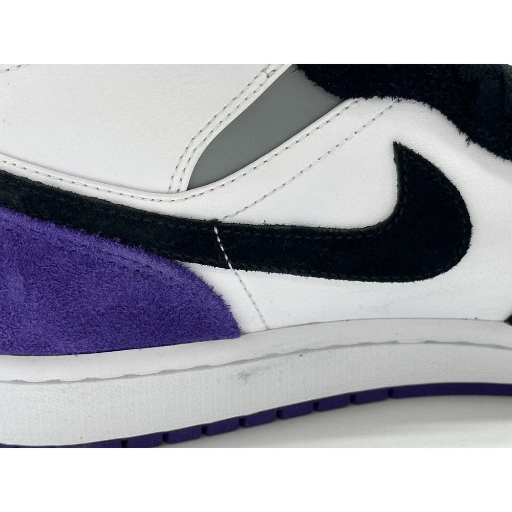 Size 8.5 - Jordan 1 Mid SE Black/Varsity Purple/White 852542-105 (imperfections)